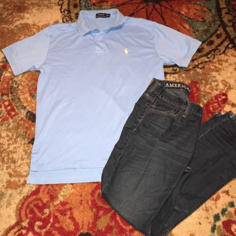Men’s Medium Soft Blue Polo by Ralph Lauren